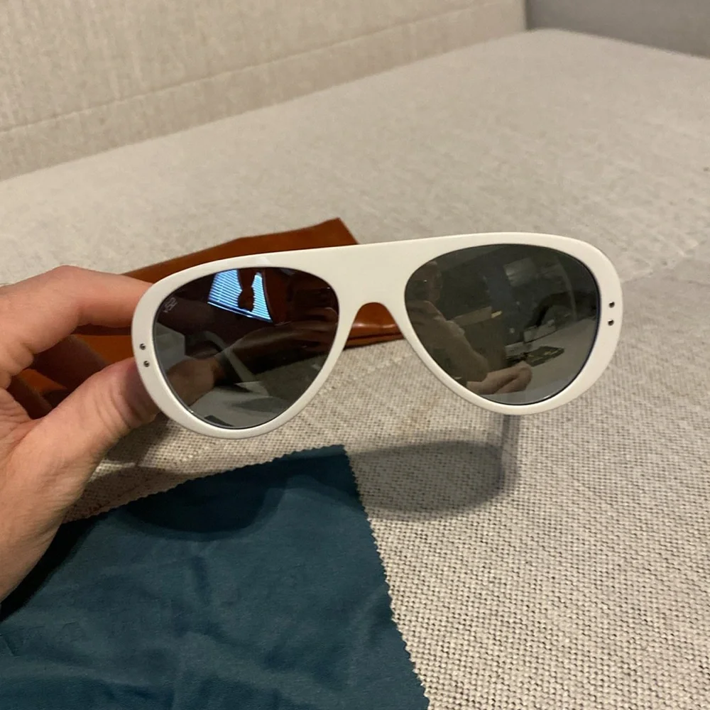 Vallon x Wayne Wong Ski Aviators Sunglasses in White